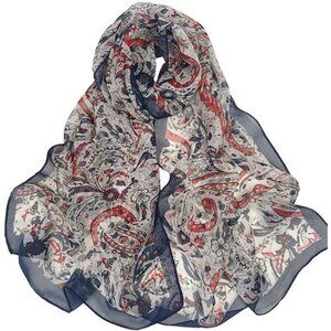 Scarf for Women Lightweight Scarves Elegant Floral Pattern Sheer